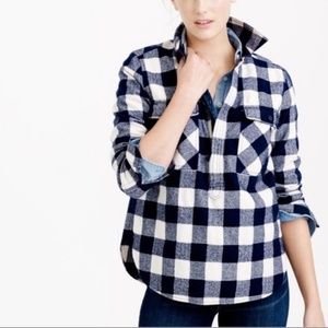 J.Crew | Plaid Flannel | Blue & White